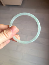 Load image into Gallery viewer, 57mm Certified Type A 100% Natural icy watery white/light green flat slim Jadeite Jade bangle BG222-8572