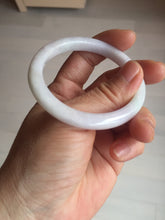 Load image into Gallery viewer, 50mm certified Type A 100% Natural light green purple white oval slim Jadeite Jade bangle D160-6354