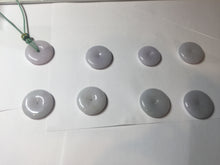 Load image into Gallery viewer, 22.3-26.6mm Type A 100% Natural light purple white Jadeite Jade Safety Guardian Button donuts Pendant BF136