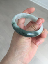 Load image into Gallery viewer, 54.6mm certified 100% natural oily dark green purple jadeite jade bangle pendnat set PA114-9119