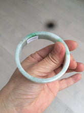 Load image into Gallery viewer, 52.8mm Certified type A 100% Natural sunny green/white square Jadeite Jade bangle BF63-4716