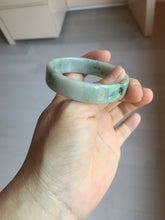 Load image into Gallery viewer, 51.7mm Certified type A 100% Natural sunny green dark green yellow purple with green flying flowers square Jadeite Jade bangle PA71-6940