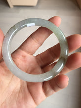 Load image into Gallery viewer, 52.3mm certified 100% natural Type A icy watery light green/purple/gray slim round cut jadeite jade bangle BL110-9439