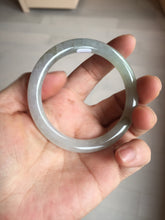 Load image into Gallery viewer, 52.3mm certified 100% natural Type A icy watery light green/purple/gray slim round cut jadeite jade bangle BL110-9439