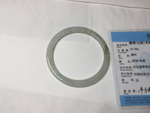 Load image into Gallery viewer, 58.2mm certified 100% natural type A light green white flat jadeite bangle PD28-5815