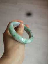 Load image into Gallery viewer, 57.6mm Certified 100% natural Type A sunny green/white jadeite jade bangle AX49-4131