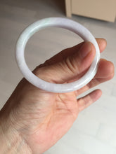 Load image into Gallery viewer, 50mm certified Type A 100% Natural light green purple white oval slim Jadeite Jade bangle D160-6354
