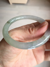 Load image into Gallery viewer, 52.3mm certified 100% natural Type A icy watery light green/purple/gray slim round cut jadeite jade bangle BL110-9439