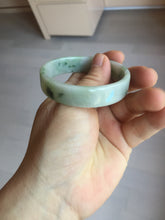 Load image into Gallery viewer, 51.7mm Certified type A 100% Natural sunny green dark green yellow purple with green flying flowers square Jadeite Jade bangle PA71-6940