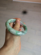 Load image into Gallery viewer, 57.6mm Certified 100% natural Type A sunny green/white jadeite jade bangle AX49-4131