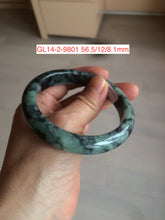 Load image into Gallery viewer, 56-57mm Type A 100% Natural dark green/black/blue Jadeite Jade bangle (with defects) group GL14
