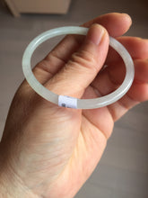 Load image into Gallery viewer, 51.5mm certified Type A 100% Natural light green purple white slim oval Jadeite Jade bangle BG221-8577