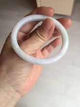 Load image into Gallery viewer, 50mm certified Type A 100% Natural light green purple white oval slim Jadeite Jade bangle D160-6354