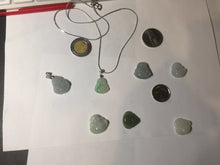 Load image into Gallery viewer, 100% Natural type A green/white small happy buddha jadeite Jade pendant necklace group BP111