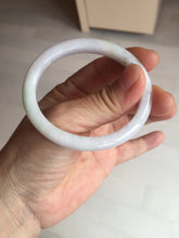 Load image into Gallery viewer, 50mm certified Type A 100% Natural light green purple white oval slim Jadeite Jade bangle D160-6354