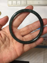 Load image into Gallery viewer, 61mm Certified Type A 100% Natural dark green/blue/gray Guatemala slim round cut Jadeite bangle PD176-2495