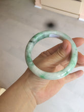 Load image into Gallery viewer, 57.6mm Certified 100% natural Type A sunny green/white jadeite jade bangle AX49-4131