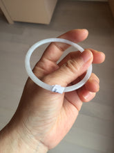 Load image into Gallery viewer, 57mm Certified Type A 100% Natural icy watery white/light purple flat slim Jadeite Jade bangle BG220-8570