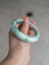 Load image into Gallery viewer, 57.6mm Certified 100% natural Type A sunny green/white jadeite jade bangle AX49-4131