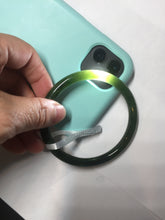 Load image into Gallery viewer, 62mm certified 100% Natural dark green black (碧玉) slim round cut nephrite Jade bangle HT108-0138