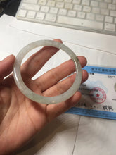 Load image into Gallery viewer, 58.2mm certified 100% natural type A light green white flat jadeite bangle PD28-5815