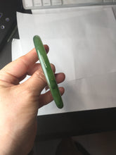Load image into Gallery viewer, 62mm certified 100% Natural dark green black (碧玉) slim round cut nephrite Jade bangle HT108-0138