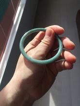 Load image into Gallery viewer, 53.2mm Certified Type A 100% Natural light green/blue slim round cut Guatemala Jadeite bangle BS61-4632