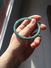 Load image into Gallery viewer, 53.2mm Certified Type A 100% Natural light green/blue slim round cut Guatemala Jadeite bangle BS61-4632