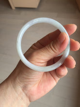Load image into Gallery viewer, 56.8mm certified Type A 100% Natural light green/white/purple slim round cut Jadeite Jade bangle E135-3951