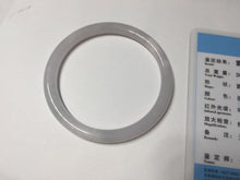 Load image into Gallery viewer, 55.5mm 100% natural Type A icy watery light purple white slim round cut jadeite jade bangle BM106-4527