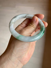 Load image into Gallery viewer, 56.4mm certificated Type A 100% Natural sunny green/white Jadeite Jade bangle Z131-2354