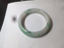 Load image into Gallery viewer, 56.4 mm certificated Type A 100% Natural sunny green/white/purple Jadeite Jade bangle S59-4130