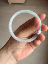Load image into Gallery viewer, 56.8mm certified Type A 100% Natural light green/white/purple slim round cut Jadeite Jade bangle E135-3951