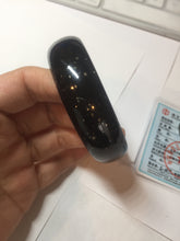 Load image into Gallery viewer, 58mm 100% Natural dark green/black meteorite Stellar Night sky broad style nephrite Jade bangle HF116-1263