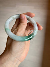 Load image into Gallery viewer, 56.4mm certificated Type A 100% Natural sunny green/white Jadeite Jade bangle Z131-2354