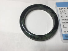 Load image into Gallery viewer, 58.5mm Certified 100% natural Type A dark green/black jadeite bangle PD30-9770