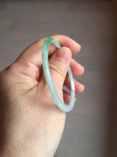 Load image into Gallery viewer, 50.5mm certified 100% natural Type A sunny green/white thin flat jadeite jade bangle BG219-8578