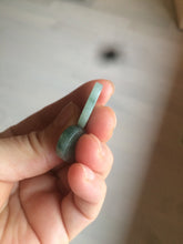 Load image into Gallery viewer, 100% natural icy watery dark green/gray jadeite jade safe and sound couple pendant pair BG4