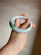 Load image into Gallery viewer, 56.4mm certificated Type A 100% Natural sunny green/white Jadeite Jade bangle Z130-2353