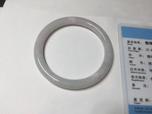 Load image into Gallery viewer, 54.8mm 100% natural Type A light purple white slim round cut jadeite jade bangle BM107-4526