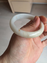 Load image into Gallery viewer, 52.7mm certified Type A 100% Natural white beige with yellow flying flowers Jadeite Jade bangle D158-3963