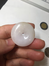 Load image into Gallery viewer, 29.4/6.7mm Type A 100% Natural light purple yellow Jadeite Jade Safety Guardian Button donuts Pendant BP113