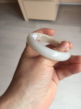 Load image into Gallery viewer, 52.7mm certified Type A 100% Natural white beige with yellow flying flowers Jadeite Jade bangle D158-3963