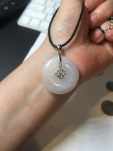 Load image into Gallery viewer, 29.4/6.7mm Type A 100% Natural light purple yellow Jadeite Jade Safety Guardian Button donuts Pendant BP113