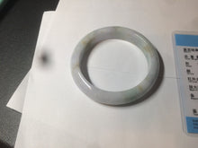 Load image into Gallery viewer, 57mm Certified Type A 100% Natural light yellow/purple/green(FU LU SHOU) Jadeite Jade bangle BK20-0756