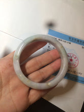 Load image into Gallery viewer, 57mm Certified Type A 100% Natural light yellow/purple/green(FU LU SHOU) Jadeite Jade bangle BK20-0756