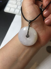 Load image into Gallery viewer, 29.4/6.7mm Type A 100% Natural light purple yellow Jadeite Jade Safety Guardian Button donuts Pendant BP113