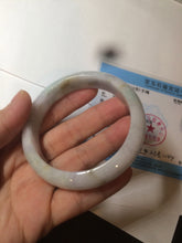 Load image into Gallery viewer, 57mm Certified Type A 100% Natural light yellow/purple/green(FU LU SHOU) Jadeite Jade bangle BK20-0756