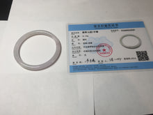 Load image into Gallery viewer, 55.4mm 100% natural Type A light purple white slim round cut jadeite jade bangle BM108-4525