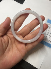 Load image into Gallery viewer, 55.4mm 100% natural Type A light purple white slim round cut jadeite jade bangle BM108-4525